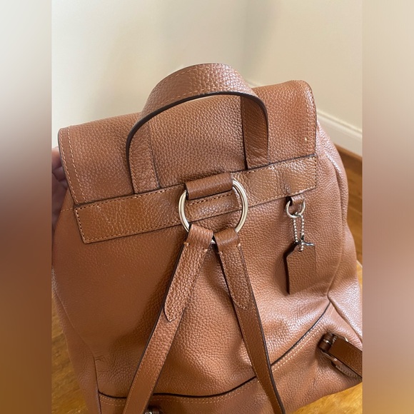 Auth Coach Leather Billie Saddle Brown Backpack - Picture 2 of 16